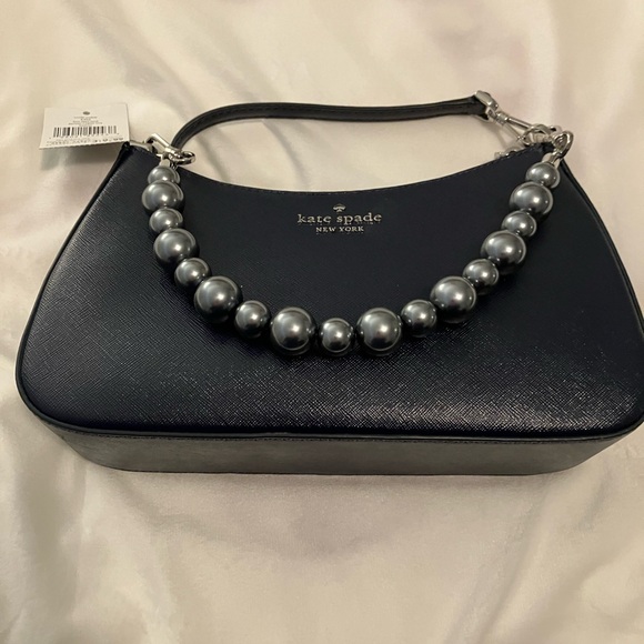 kate spade Handbags - kate spade NWT Navy Saffiano Pearl-Accent Convertible Crossbody Bag